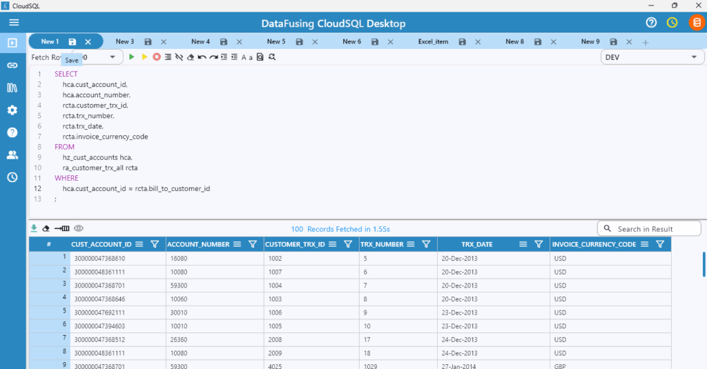 DataFusing CloudSQL Desktop