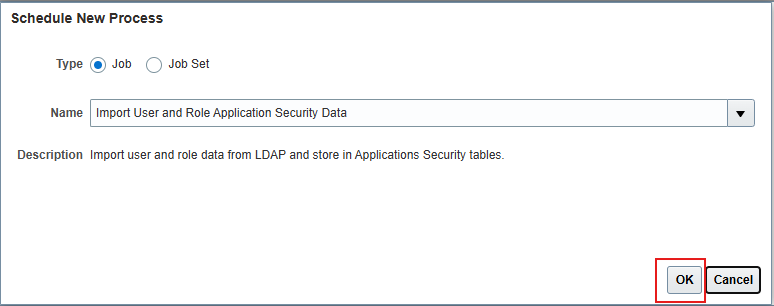 Submit the following process: Import User and Role Application Security Data