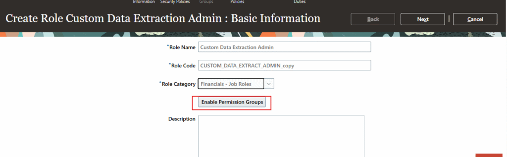Click on Enable Permission Groups